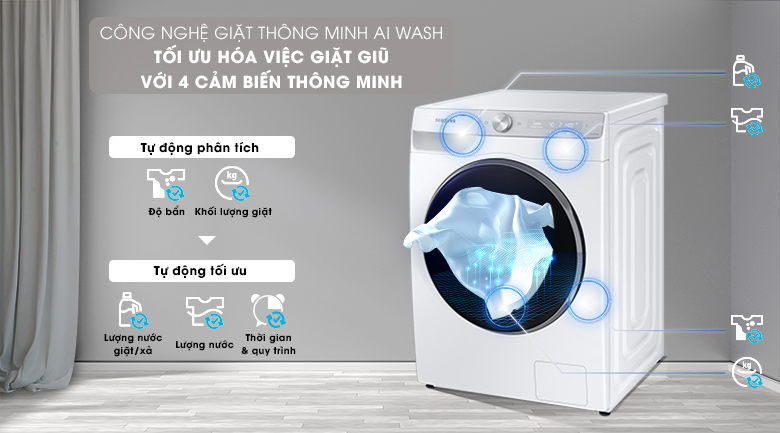 Máy giặt Samsung WW10TP44DSH/SV - AI Wash Máy giặt Samsung WW10TP44DSH/SV - AI Wash