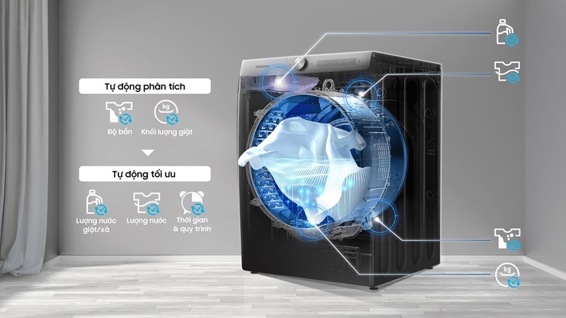 Máy giặt Samsung AI Ecobubble™ Inverter 12kg WW12TP94DSB/SV