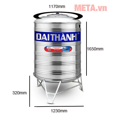 Bồn nước inox Đại Thành I1.500 Đứng - SUS 304