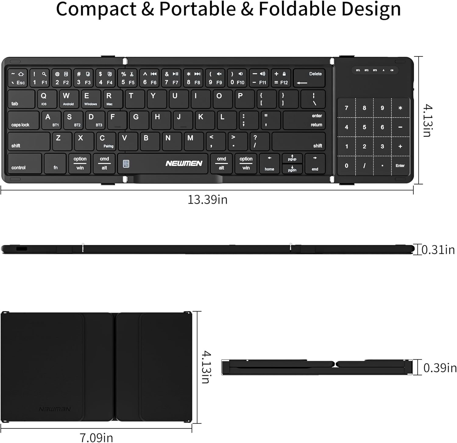 Bàn phím không dây Newmen BK66 Foldable 1