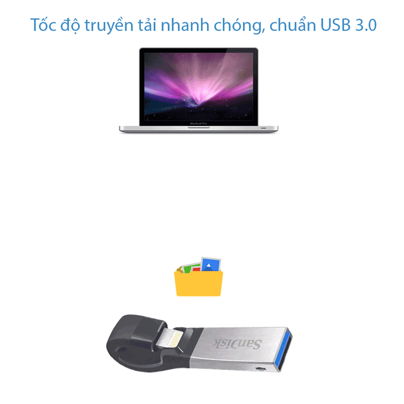 USB OTG 16 GB Sandisk iXpand cho iPhone-iPad