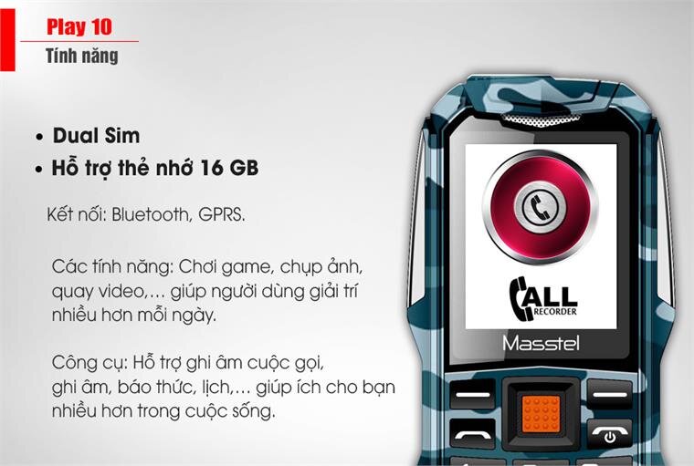 Điện thoại Masstel Play 10 Green