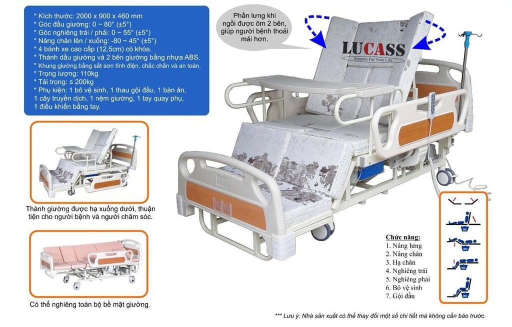 Cấu tạo của giường y tế cao cấp
