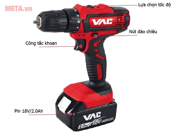 Máy khoan pin VAC VA1301 10mm - 18V