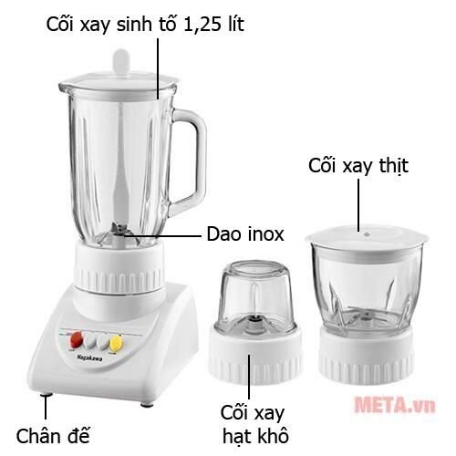 Máy xay sinh tố Nagakawa NAG0807 350W - 3 cối