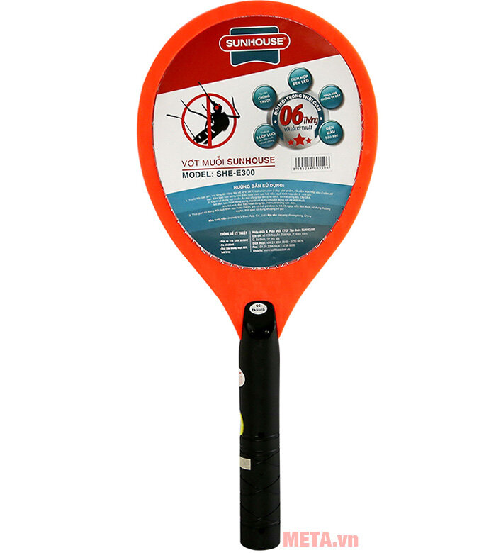 Vợt bắt muỗi Sunhouse SHE-E300 màu cam