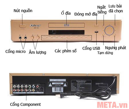 Đầu karaoke 5 số Arirang DVD AR-36 (không kèm micro)