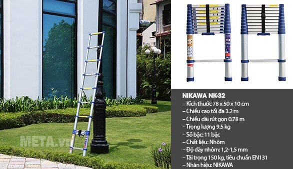 Thang nhôm rút Nikawa NK-32