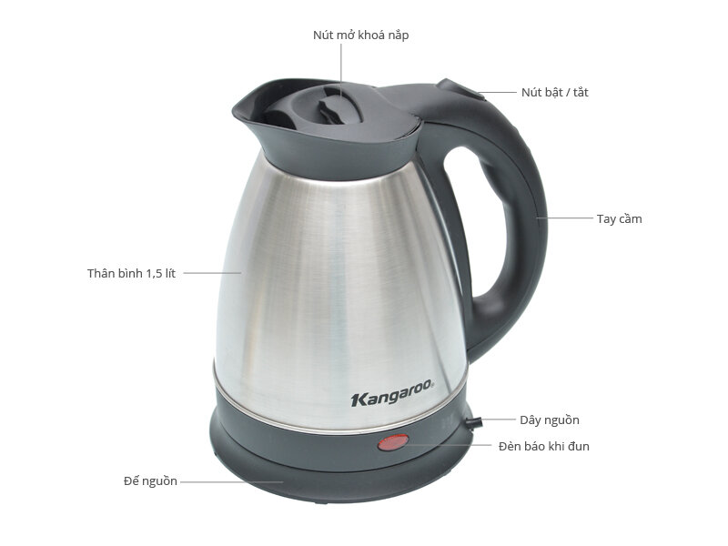 Bình siêu tốc Kangaroo KG-335 1.5 lít Bình siêu tốc Kangaroo KG-335 1.5 lít