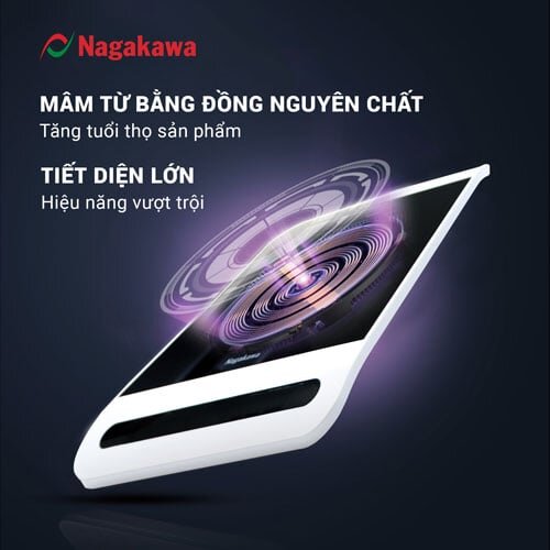 Bếp từ đơn Nagakawa NAG0712 có mâm nhiệt lớn làm từ đồng