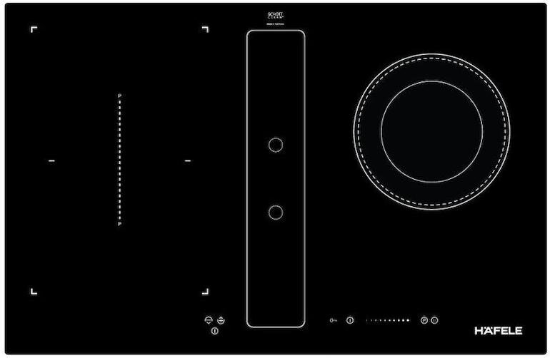 Bếp điện từ âm 3 vùng nấu kết hợp hút mùi Hafele 539.66.698