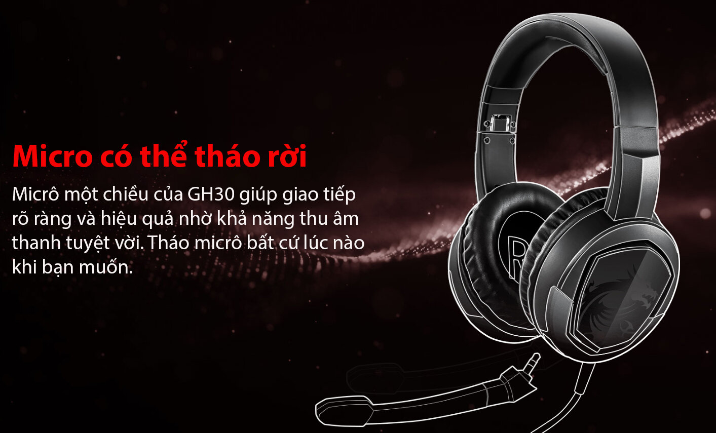 Tai nghe gaming có dây MSI Immerse GH30 V2 (màu đen) 4