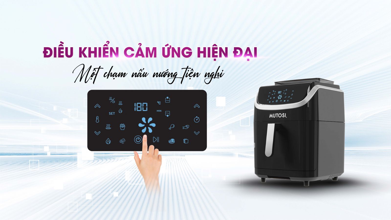 Nồi chiên không dầu có màn hình Led Nồi chiên không dầu Mutosi