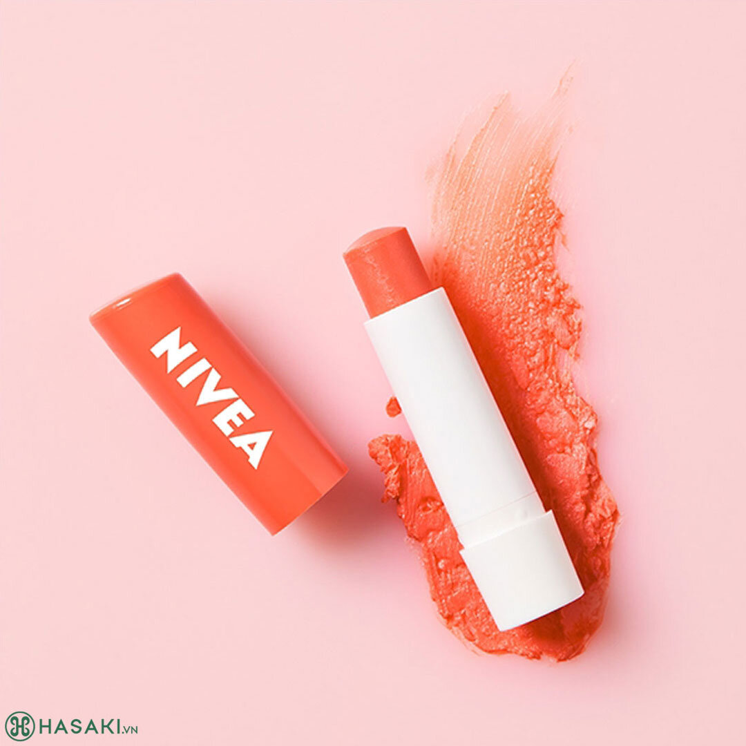 Son Dưỡng Môi Nivea Peach Shine Lip Balm giúp môi ửng sắc đào cam xinh xắn