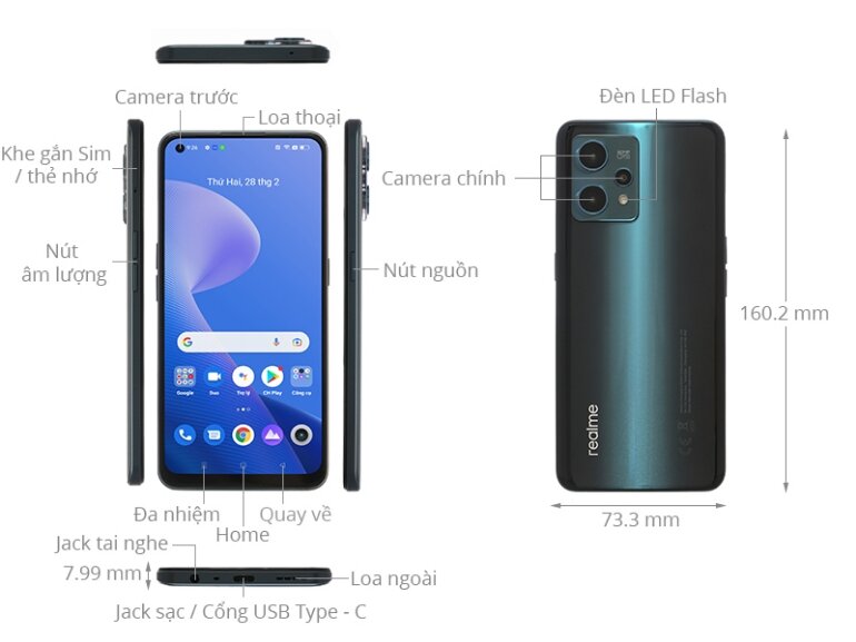realme 9 pro+ thiết kế
