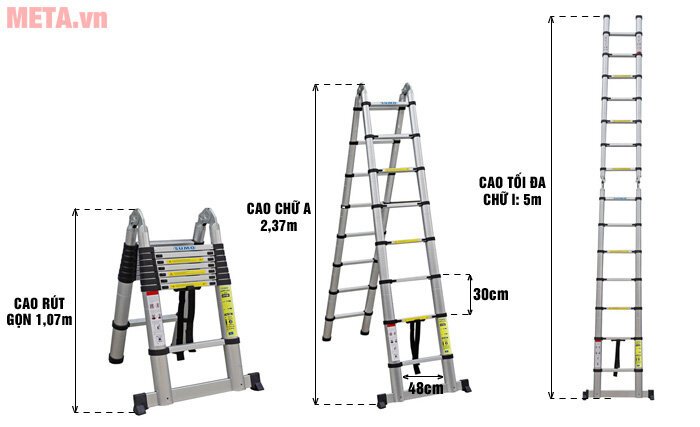 Thang nhôm rút gọn chữ A Sumo ADT808B (5m)