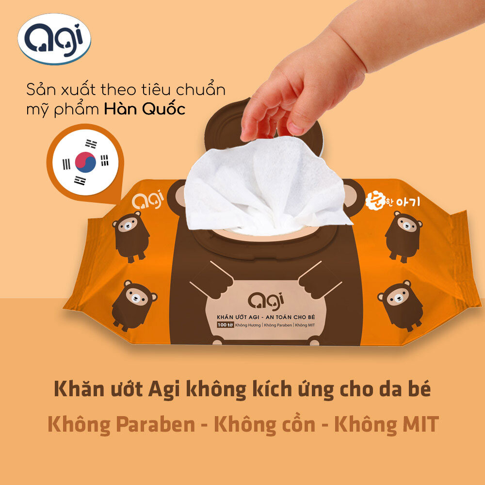 Khăn Ướt AGI an toàn cho làn da nhạy cảm, mỏng manh của trẻ nhỏ.