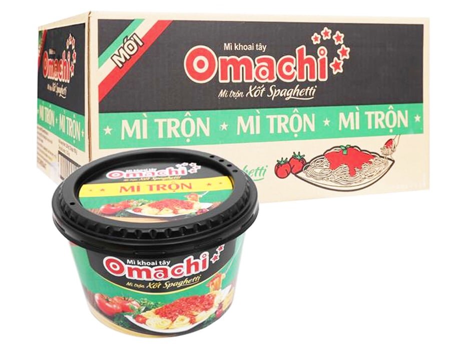 Thùng mì Omachi trộn xốt Spaghetti (12 hộp x 105g)