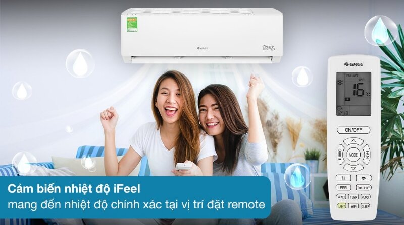 Điều hòa Gree 9000BTU 2 chiều inverter GWH09PA-K6D1P4  chế độ ifeel
