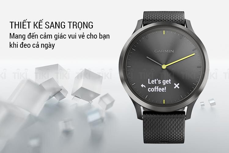 Đồng hồ thông minh Garmin Vivomove HR Sport, Black, VN