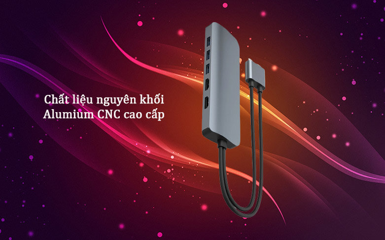 Hub Hyperdrive Viber 10-IN-2 4K60Hz HD392-GR (Xám) | Chất liệu nguyên khối cao cấp