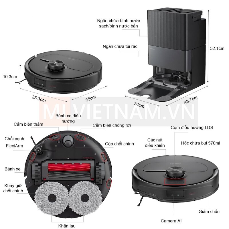 Trạm sạc đi kèm với robot hút bụi lau nhà Roborock Q Revo Master