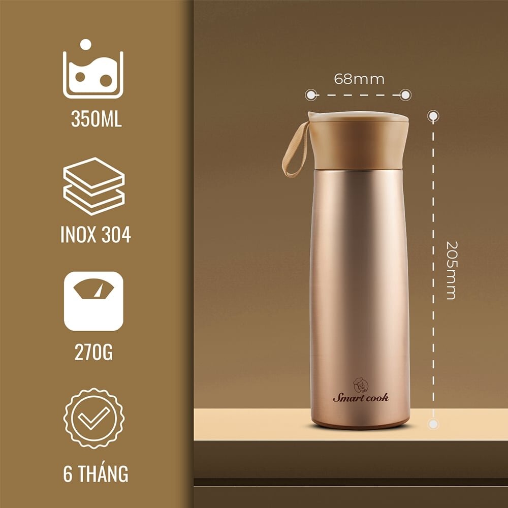 Kích thước bình giữ nhiệt Inox 304 Smartcook SM-8026 Bình giữ nhiệt Inox 304 Smartcook SM-8026