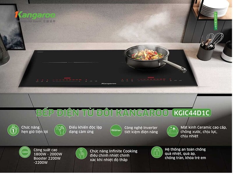Bếp từ đôi Kangaroo KGIC44D1C