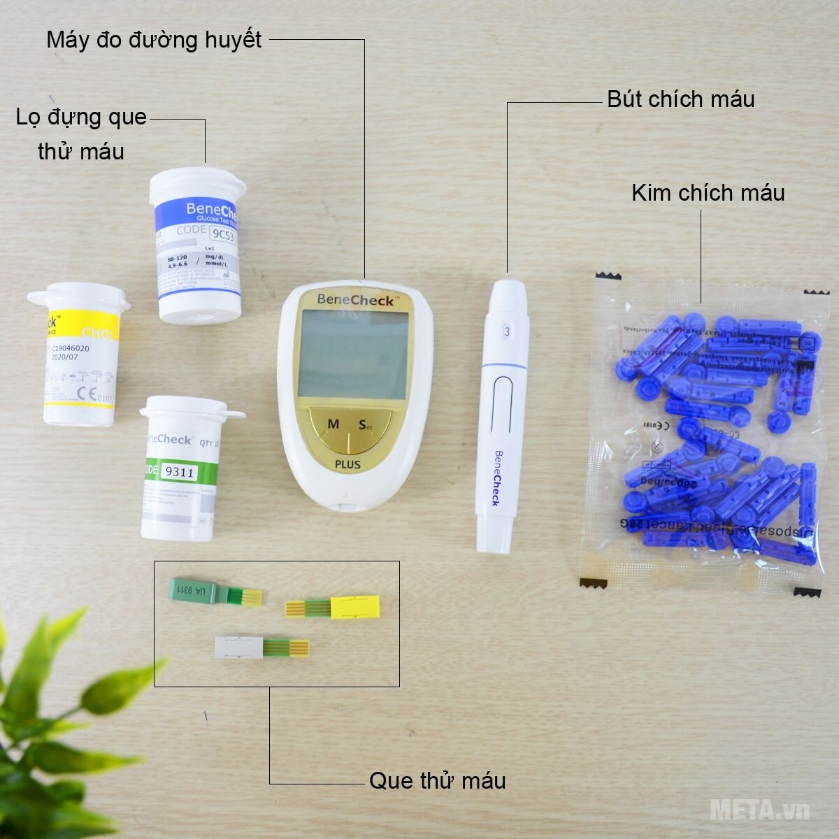 Máy đo đường huyết 3 trong 1 Benecheck Plus