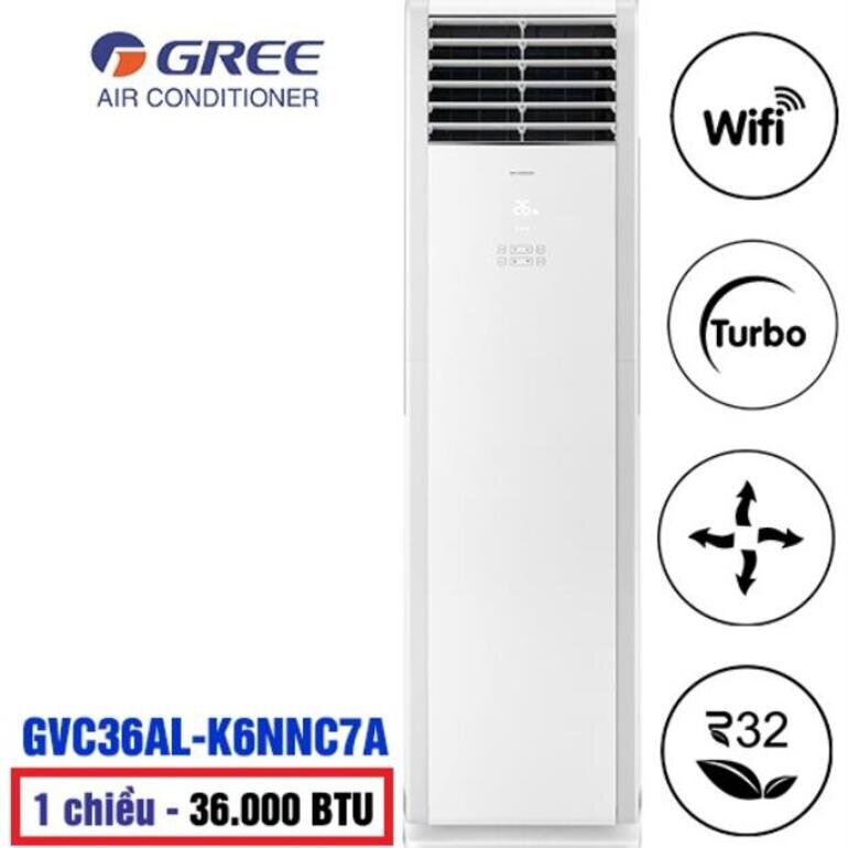 Điều hòa cây Gree 36000 BTU 1 chiều GVC36AL-K6NNC7A
