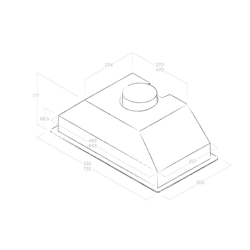 Bản vẽ kỹ thuật máy hút mùi âm tủ ELICA ERA S IX/A/52 (IX/A/72)