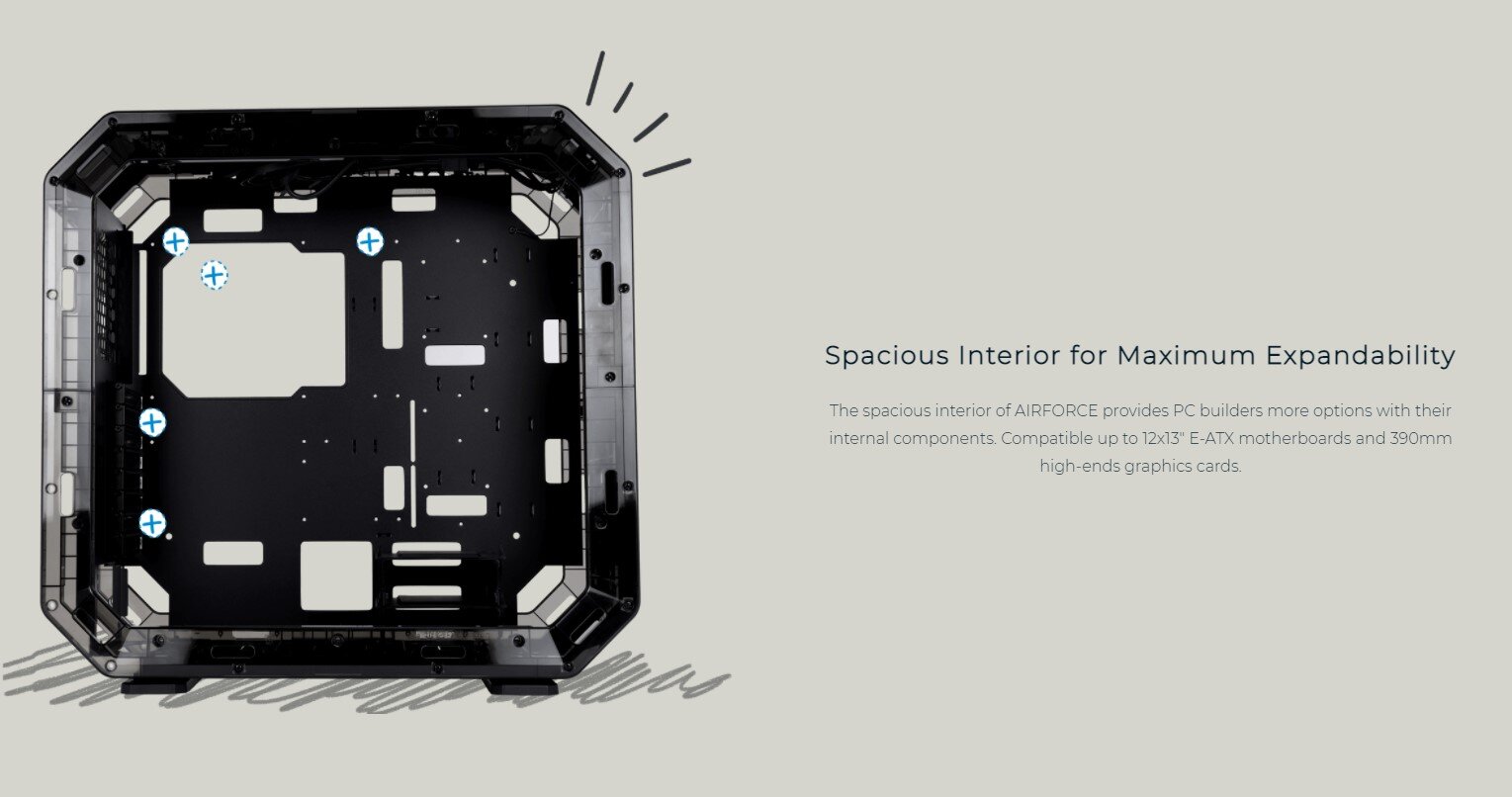 Vỏ Case Inwin Airforce Phantom Black (Mini Tower/Màu Đen)