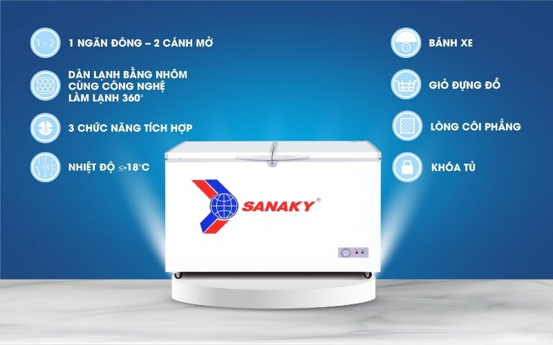 Tủ đông Sanaky 1 ngăn 360 lít VH365A2 