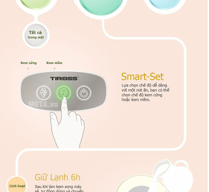 Máy làm kem tươi Tiross TS-9090 Máy làm kem tươi Tiross TS-9090
