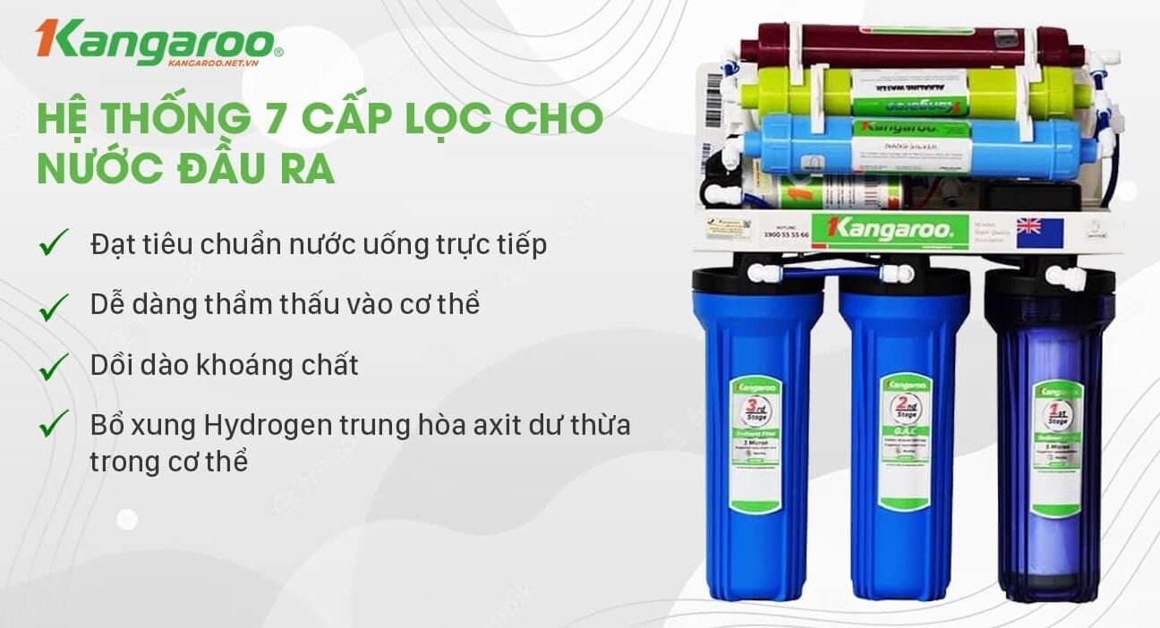 Kangaroo KG104A KV có tới 7 lõi lọc nước