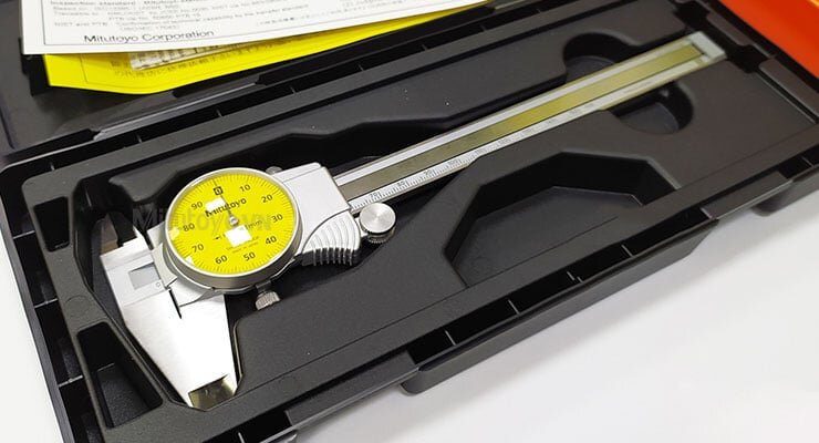 Thước cặp đồng hồ Mitutoyo dùng vật liệu thép cứng chắc Thước cặp đồng hồ Mitutoyo