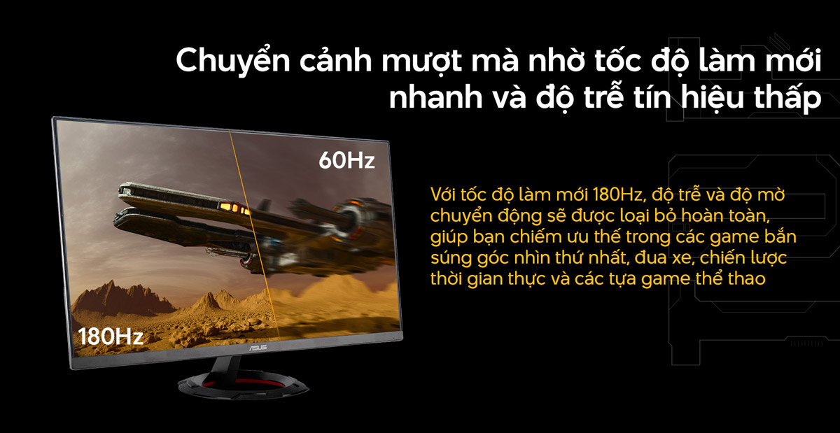 Màn hình ASUS TUF VG279Q3R có tần số quét cao và phản hồi nhanh