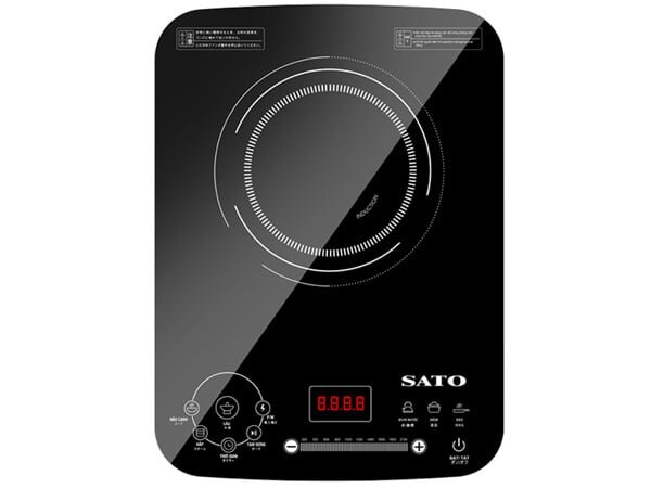 Bếp từ đơn Sato BT043 có mặt kính chịu lực, chịu nhiệt tối ưu Bếp từ đơn Sato BT043