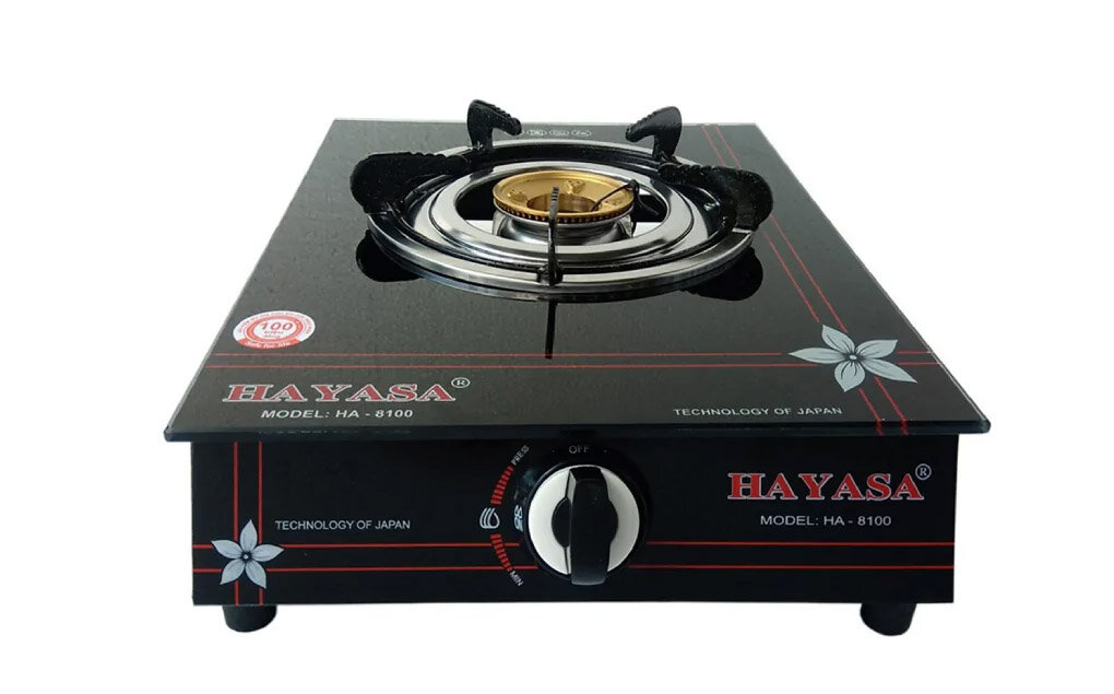 Bếp gas đơn kính Hayasa HA-8100 có kiểu dáng nhỏ gọn