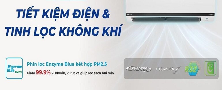 Thiết kế điều hòa Daikin FTKB50WMVMV nhỏ gọn, sang trọng 