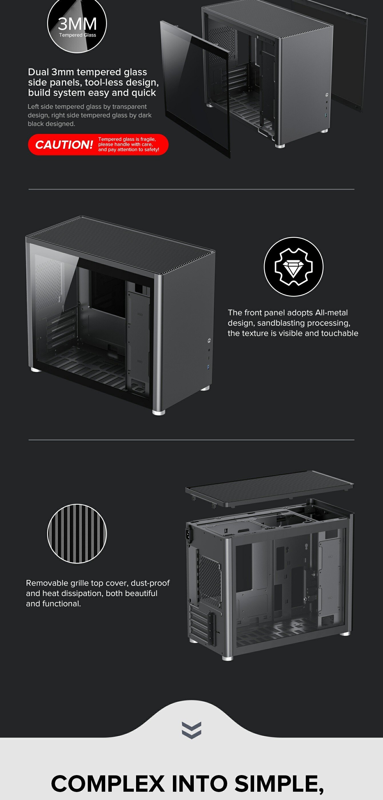 Vỏ case GAMEMAX SPARK Mini Grey