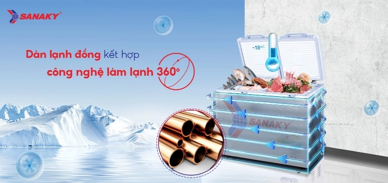 Tủ đông Sanaky 1 ngăn 360 lít VH-3699A2KD 4 Tủ đông Sanaky 1 ngăn 360 lít VH-3699A2KD