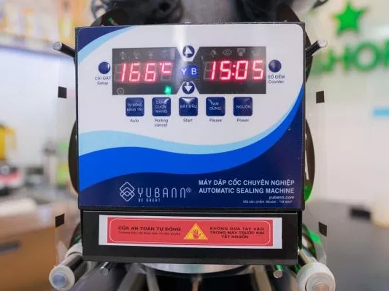 Máy ép miệng ly Yubann YB-88A có bảng điều khiển tiếng Việt dễ sử dụng Máy ép miệng ly Yubann YB-88A
