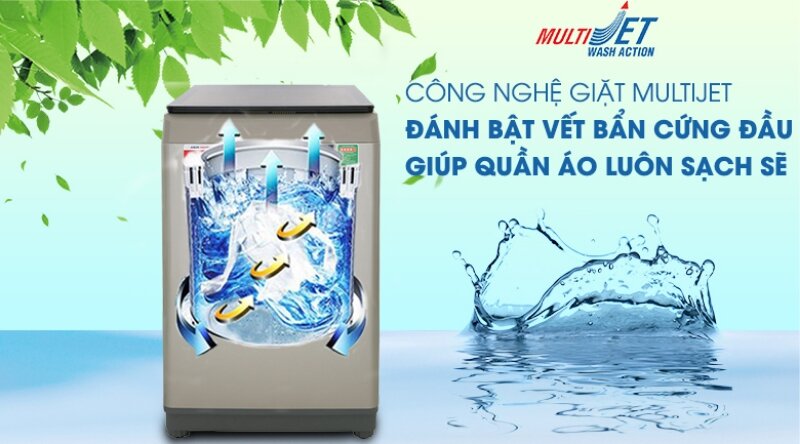 Máy giặt Aqua Inverter 9 kg AQW-DW90CT đánh tan vết bẩn