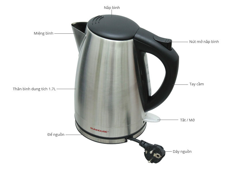 Bình siêu tốc Sunhouse SHD 1370 1.7 lít Bình siêu tốc Sunhouse SHD 1370 1.7 lít