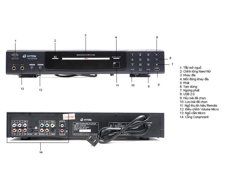 Đầu karaoke Vitek VK350HDMI
