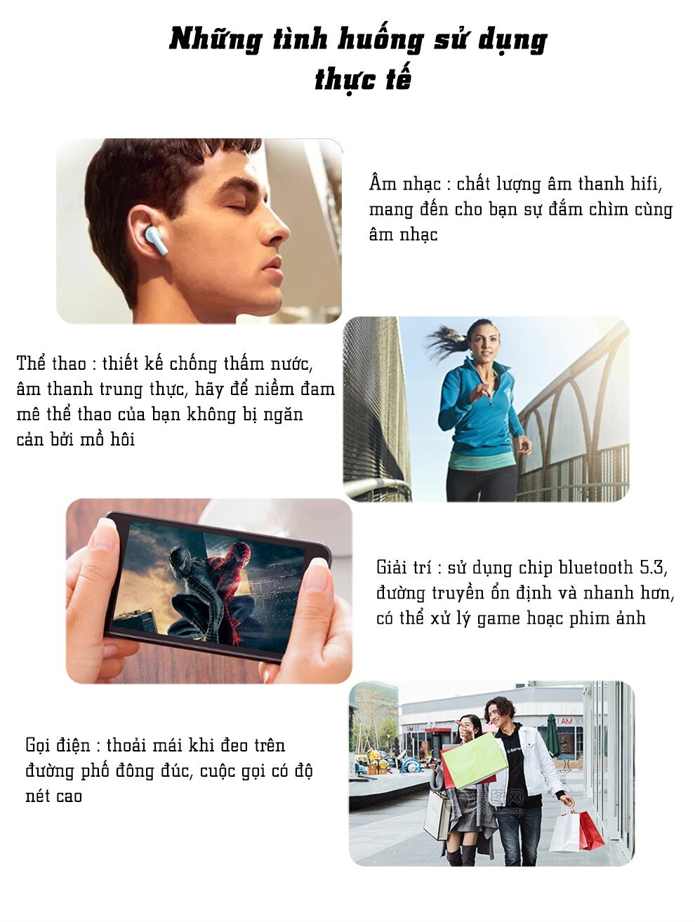 Tai nghe không dây PISEN True wireless Ai3 PA-BHD03 màu trắng