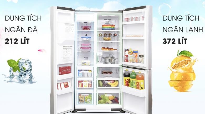 Tủ lạnh SBS 3 cánh HITACHI R-FM800GPGV2X (MIR) - 584 Lít