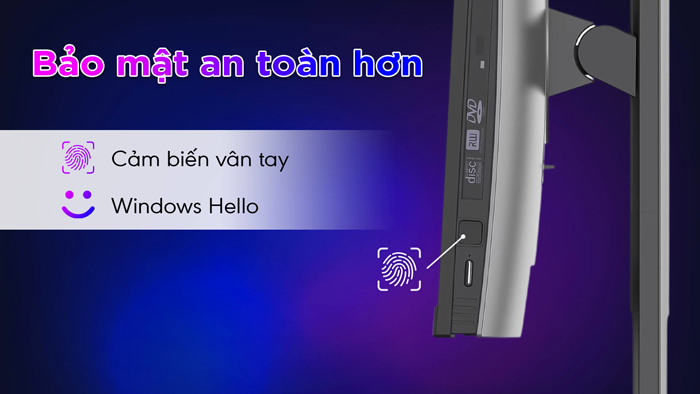 Máy có cảm biến vân tay 