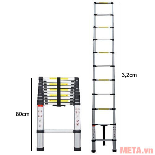 Thang nhôm rút gọn đơn Advindeq ADT210B
